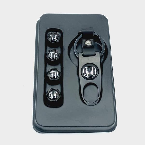 Honda Air Caps Tire Nozzles Plus Key Chain