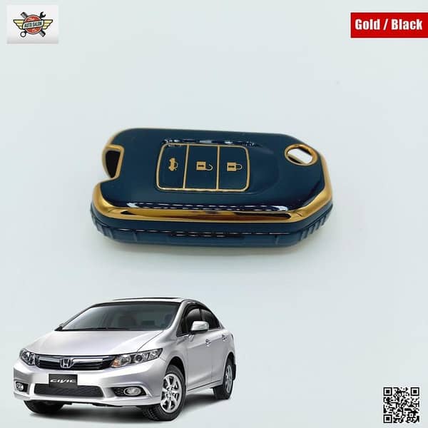 Honda Civic REBIRTH 2012-2016 TPU Key Cover Black-Gold