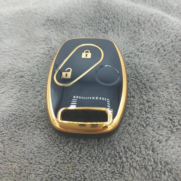 HONDA CITY 2009-19 TPU KEY COVER -Gold-Black