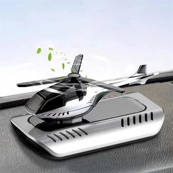 Solar Rotating Helicopter Perfume Holder Alloy Helicopter Purifying Air For Car Solar Car Aromatherapy