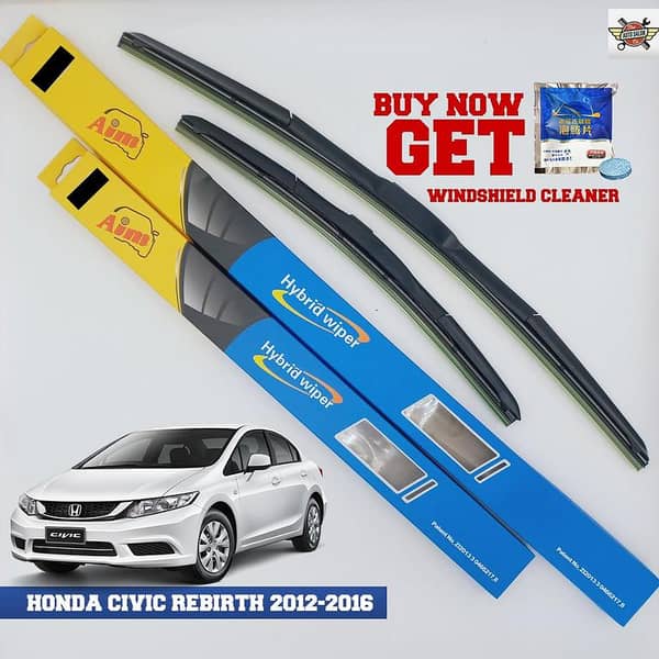 Aim Honda Civic Rebirth Windshield Hybrid Wipers 2012-2016 - Set of 2