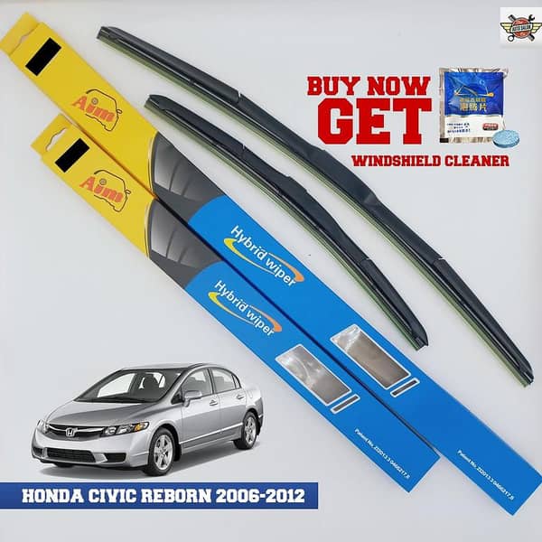 Aim Honda Civic Reborn WindScreen Hybrid Wipers (2006-2012) - Set of 2