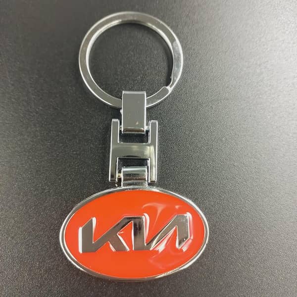 3D Metal Keychain With KIA Logo - Red