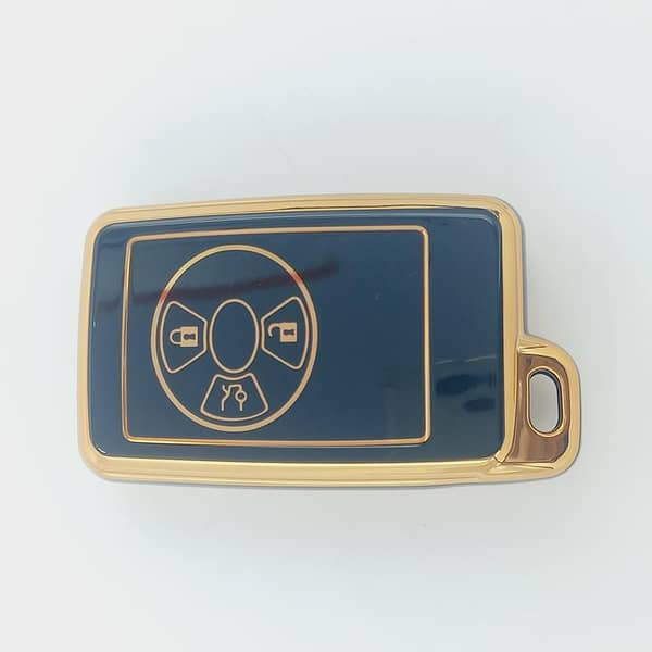 Prius 3-Button Car Tpu Key Cover -Black And Gold -