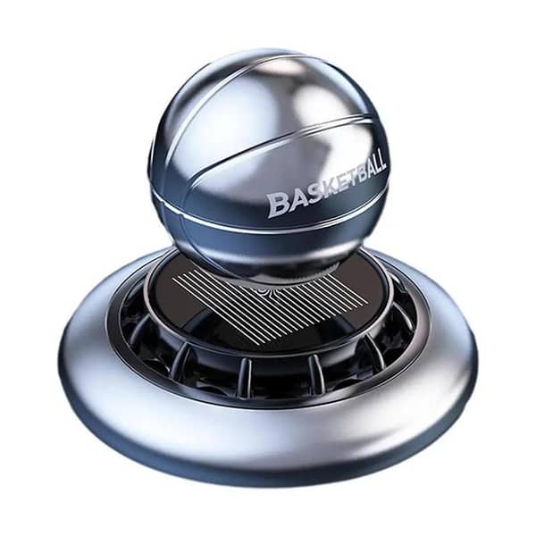 Solar Retorating Football Design Car Air Freshener -Gold, Silve,Black And Blue-