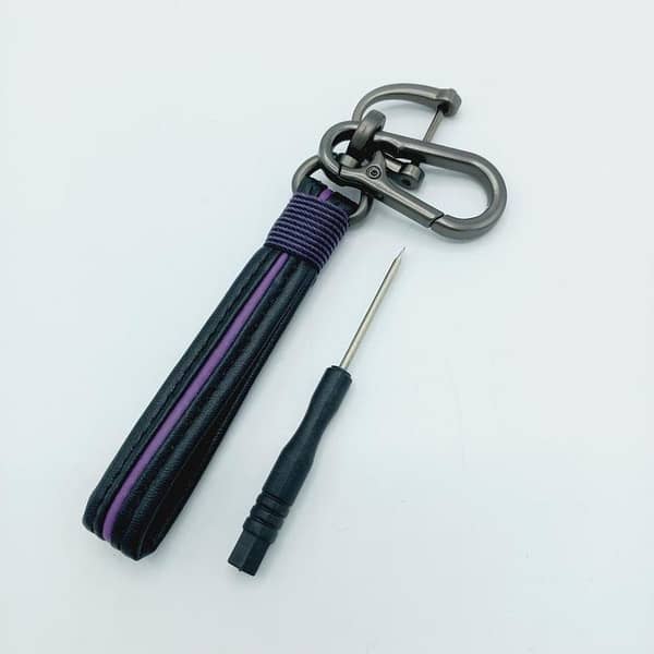 TPU Keychain Plus Leather Special - Purple