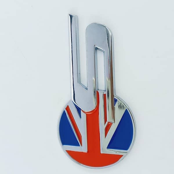 S(England) Metal Chrome Car Badge Emblem Sticker -Silver-