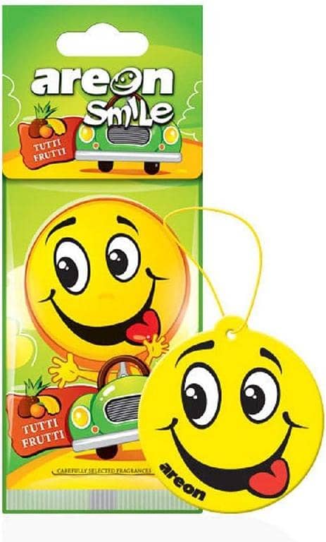 AREON Smile I Emoji Design Hanging Car Air Freshener, Tutti Frutti