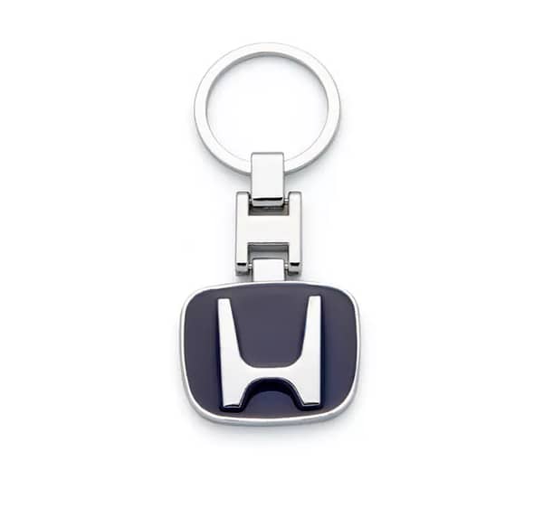 3D Metal Keychain With Honda Logo -Black-