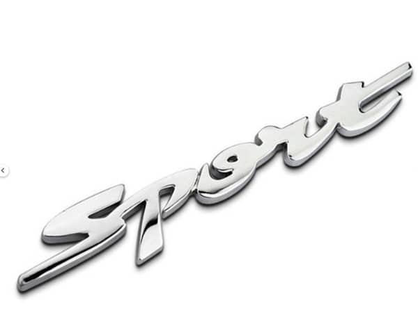 3D Sport Car Auto Racing Emblem Badge Nameplate decal Tailgate Trunk Fender (Silver)