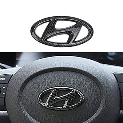 Hyundai Gloss Carbon Fiber Steering Wheel Badge Cover
