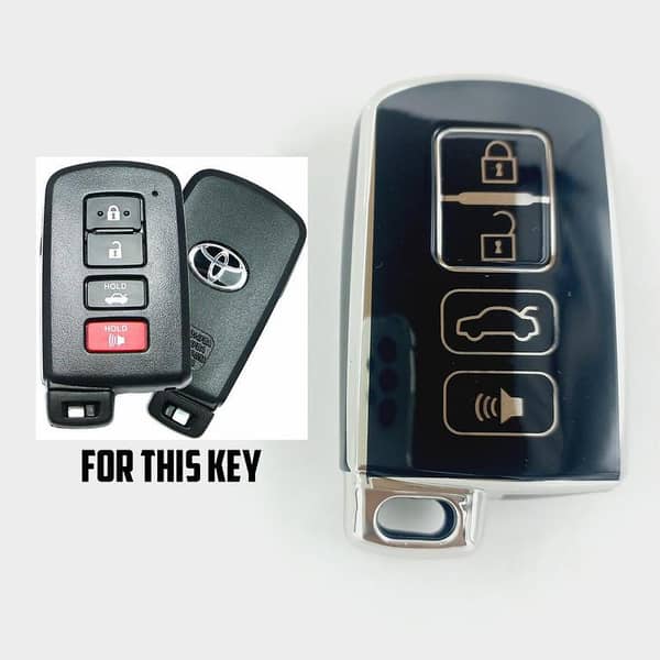 Toyota Coralla Grande 4 Button Remote -Silver Black -
