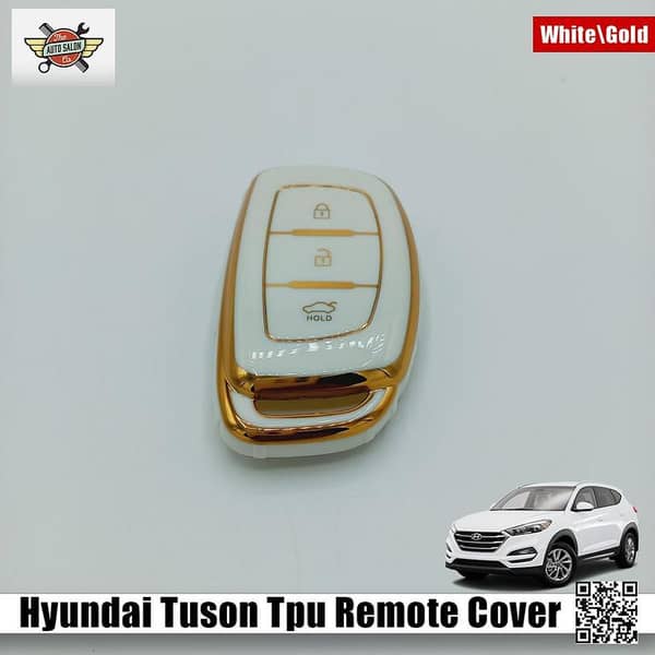 Hyundai Tucson TPU Key Remote Cover White - Pure Gold