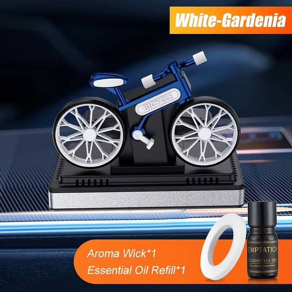 Bicycle Car Solar Perfume, Car Accessories Solar Car Perfumes & Fresheners For Dashboard Pod|Solar bicycle With Fragrance For Car