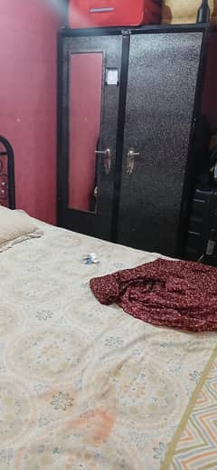 bed set with dressing table and wardrobe