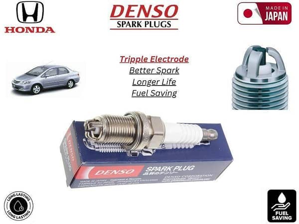 Honda City 2005-2008 Denso Spark Plug | 8 Pcs | Made in Japan | Tripple Electrode