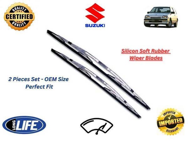 Suzuki Khyber 1989-1999 Silicone Soft Rubber Wiper Blades - 2 Pieces Set
