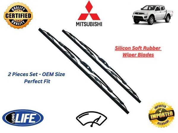 Mitsubishi L200 Silicone Soft Rubber Wiper Blades - 2 Pieces Set