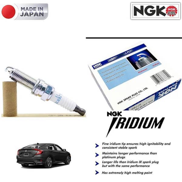 Honda Civic 2016-2022 Iridium Spark Plugs NGK Japan - 4 Pcs