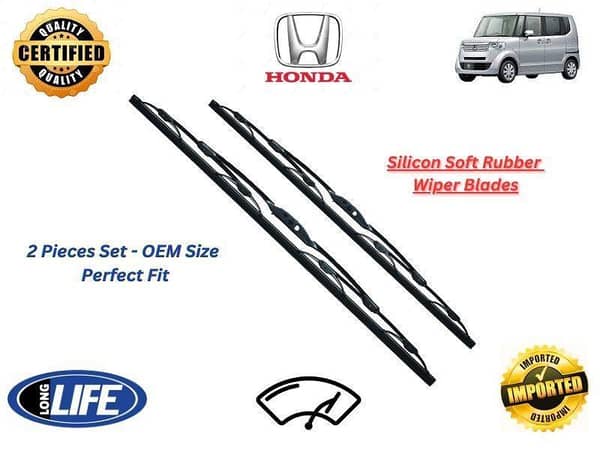 Honda N Box 2011-2017 Silicone Soft Rubber Wiper Blades - 2 Pieces Set