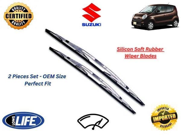 Suzuki MR WAGON 2012-2016 Japan Silicone Soft Rubber Wiper Blades - 2 Pieces Set