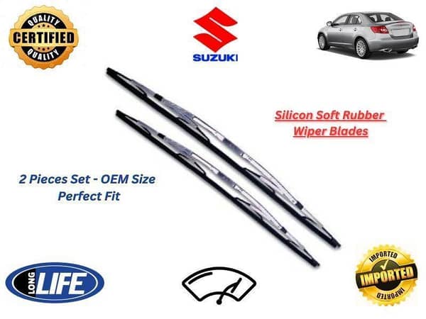 Suzuki Kizashi Silicone Soft Rubber Wiper Blades Set (2015-2017) - 2 Pieces