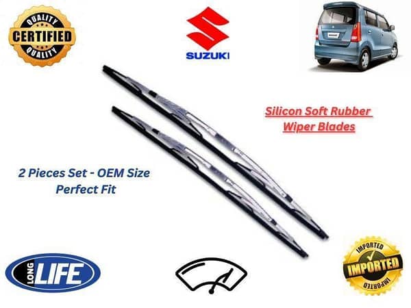 Suzuki Wagon R 2017-2024 Silicone Soft Rubber Wiper Blades - 2 Pieces Set