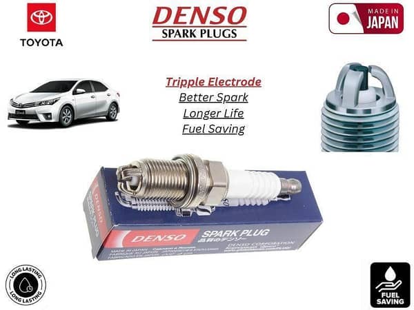 Toyota Corolla Gli 2014-2018 Denso Spark Plug | 4 Pcs | Made in Japan | Tripple Electrode