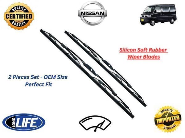 Silicone Soft Rubber Wiper Blades for Nissan Clipper (2007-2024) - Set of 2
