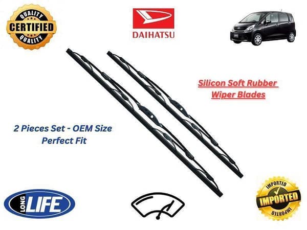 Daihatsu Move 2002-2010 Silicone Soft Rubber Wiper Blades - 2 Pieces Set