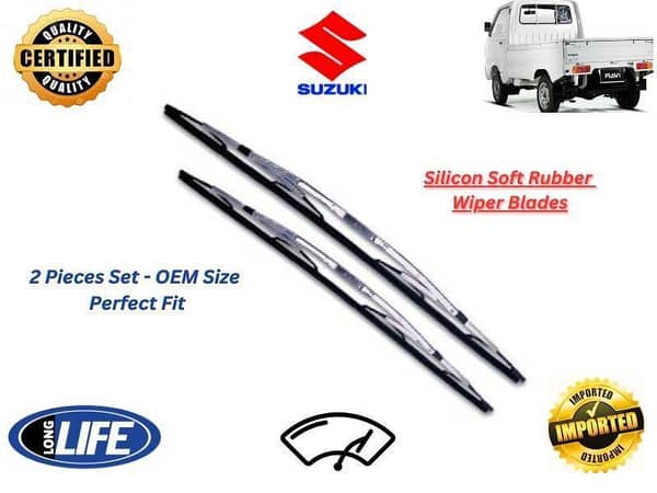Suzuki Ravi 1995-2024 Silicone Soft Rubber Wiper Blades - 2 Pieces Set