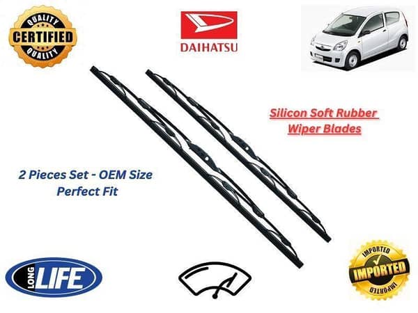 Daihatsu Mira 2002-2010 Silicone Soft Rubber Wiper Blades - 2 Pieces Set