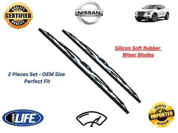 Silicone Soft Rubber Wiper Blades for Nissan Juke 2010-2019 - Set of 2