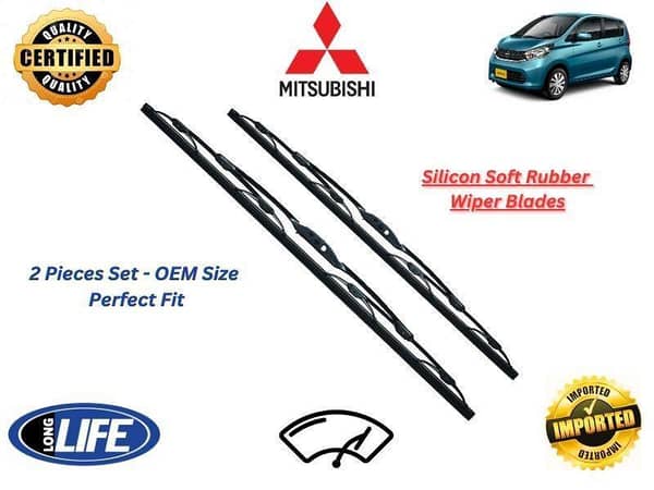 Mitsubishi EK Wagon Silicone Soft Rubber Wiper Blades Set (2013-2019) - 2 Pieces