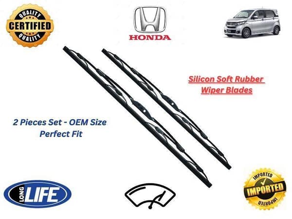 Honda N Wgn 2013-2019 Silicone Soft Rubber Wiper Blades - 2 Pieces Set