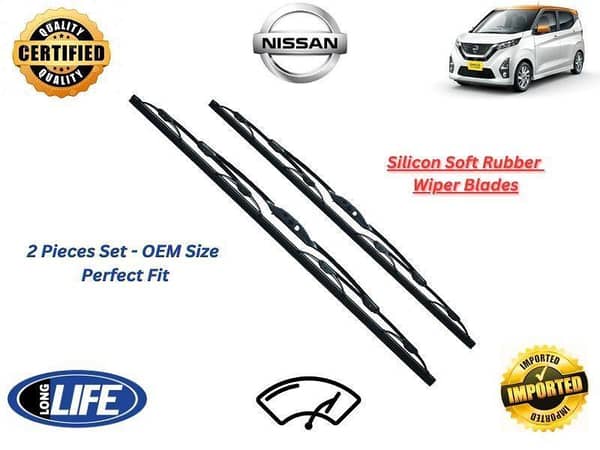Silicone Soft Rubber Wiper Blades Set for Nissan Dayz Highway Star 2019-2024 - 2 Pieces