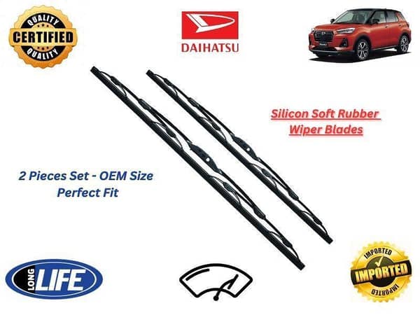 Silicone Soft Rubber Wiper Blades for Toyota Raize (2019-2024) - Set of 2