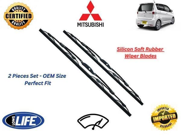 Mitsubshi EK Custom 2011-2019 Silicone Soft Rubber Wiper Blades - 2 Pieces Set