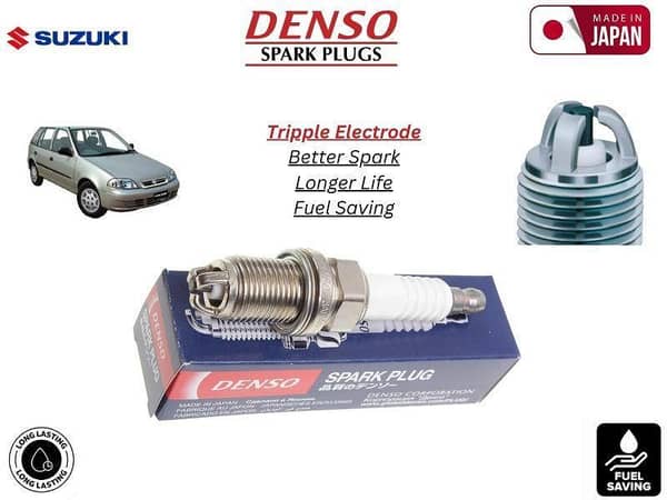 Suzuki Cultus 2008-2017  Denso Spark Plug | 4 Pcs | Made in Japan | Tripple Electrode