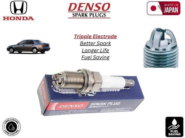 Honda Civic 1992-1996 Denso Spark Plug | 4 Pcs | Made in Japan | Tripple Electrode