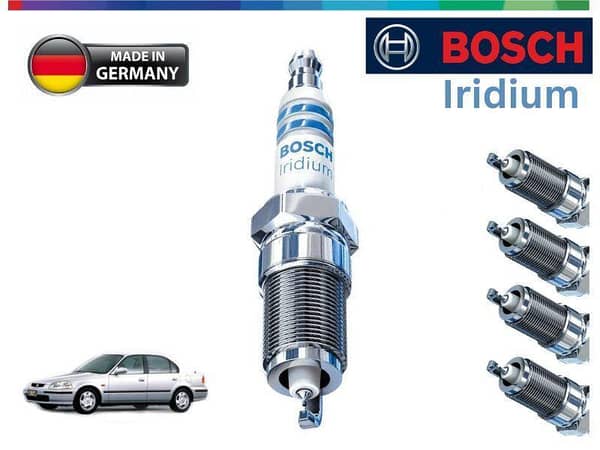Honda Civic 1996-2001 Iridium Spark Plugs 4 Pcs- BOSCH - Made in Germany