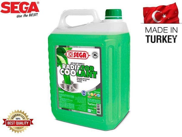 Coolant Sega Made in Turkey - Green Color - 5 Litre - Pouring Funnel