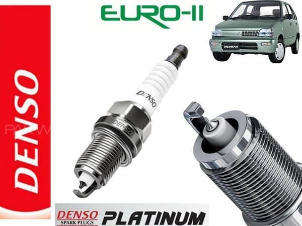 Suzuki Mehran Euro Spark Plug Platinum Tip | 3 Pcs | Iridium Type Thin Tip | For Fuel Economy