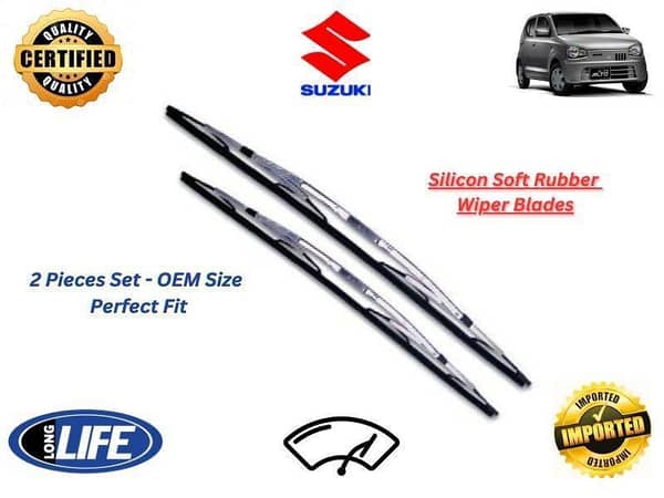 Suzuki Alto Japan 2014-2021 Silicone Soft Rubber Wiper Blades - 2 Pieces Set
