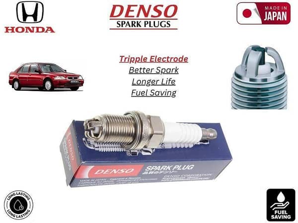 Honda City 1996-2000 Denso Spark Plug | 4 Pcs | Made in Japan | Tripple Electrode