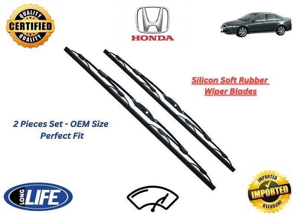 Honda Accord CL7 Silicone Soft Rubber Wiper Blades - 2 Pieces Set
