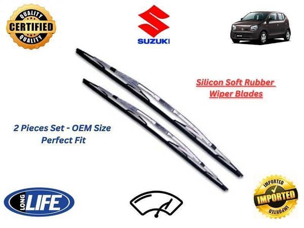 Suzuki Alto 660 2019-2024 Silicone Soft Rubber Wiper Blades - 2 Pieces Set