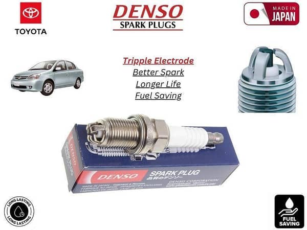 Denso Spark Plug for Toyota Platz (1999-2005) - Set of 4 with Triple Electrode Design, Made in Japan