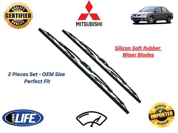 Mitsubishi Lancer 2004-2008 Silicone Soft Rubber Wiper Blades - 2 Pieces Set