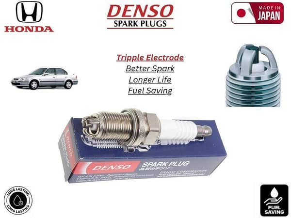 Honda Civic 1996-2001 Denso Spark Plug | 4 Pcs | Made in Japan | Tripple Electrode